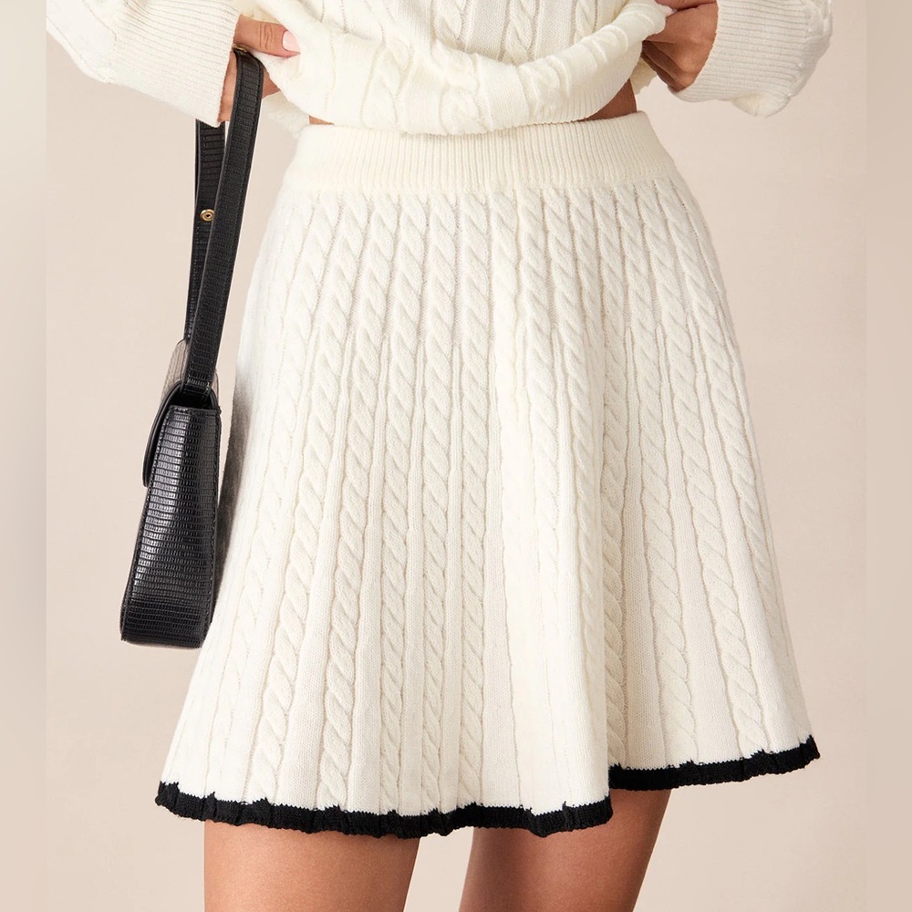 Rihoas White Cable Knit Sweater and Skirt Set - Picture 6 of 10